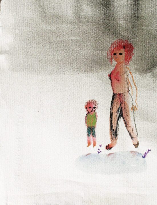 Ieri oggi ora 19, 2016, acquarello, pastelli su carta d’Amalfi