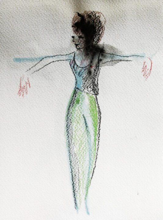 Ieri oggi ora 3, 2016, acquarello, pastelli su carta d’Amalfi