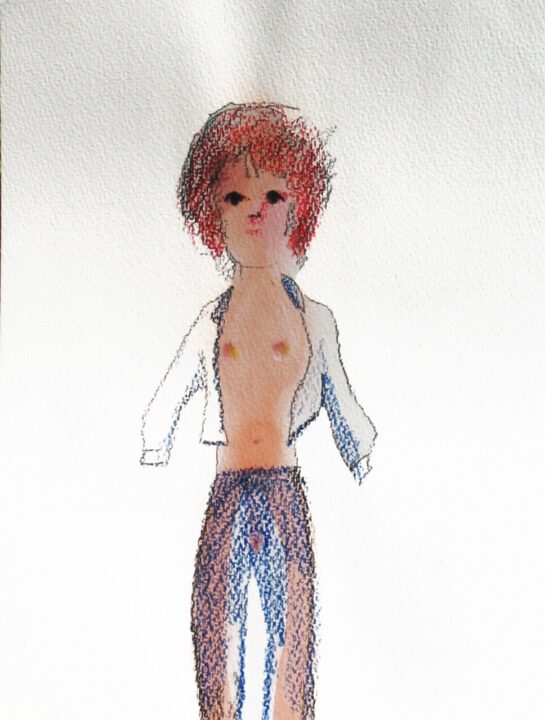 Ieri oggi ora 5, 2016, acquarello, pastelli su carta d’Amalfi